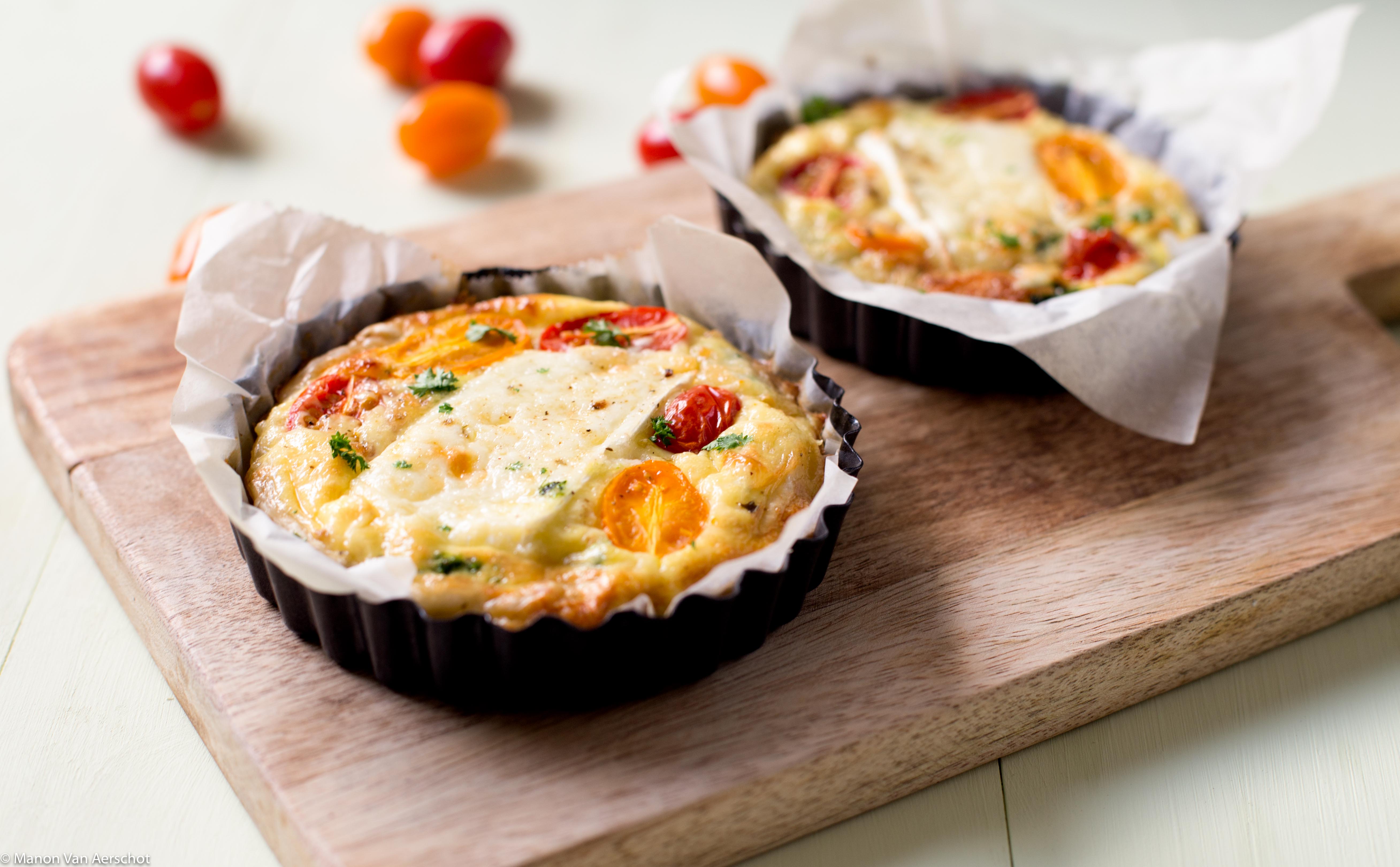 Mini quiche met spinazie, tomaat en brie - Manon Van Aerschot